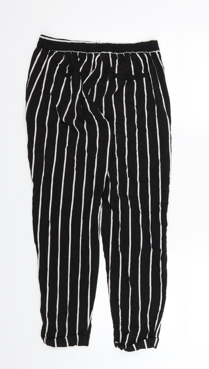 Bershka Womens Black Striped  Trousers  Size M L24 in