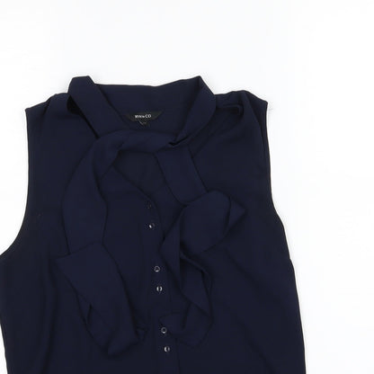 RW&Co Womens Blue  Chiffon Basic Blouse Size S