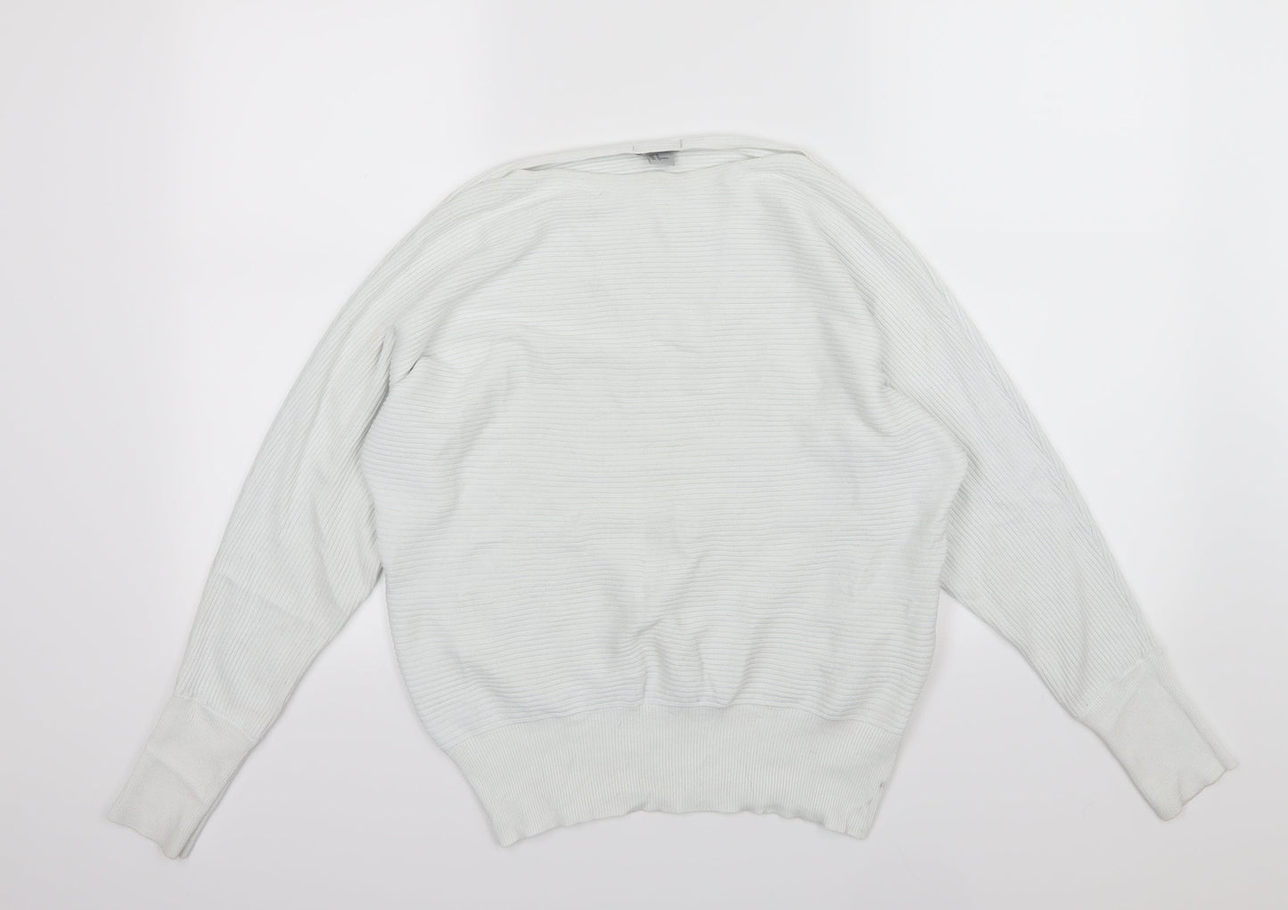 H&M Womens White  Knit Pullover Jumper Size M