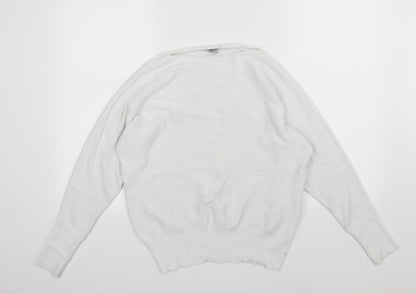 H&M Womens White  Knit Pullover Jumper Size M