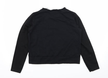PEP & CO Girls Black Geometric Jersey Basic T-Shirt Size 11-12 Years  - Limited Edition