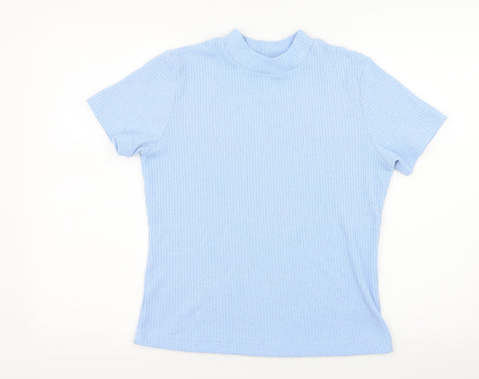 DASH Womens Blue  Jersey Basic T-Shirt Size 14