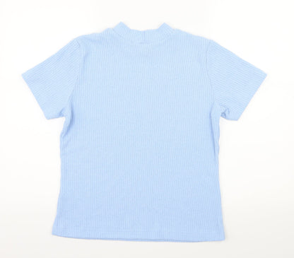 DASH Womens Blue  Jersey Basic T-Shirt Size 14