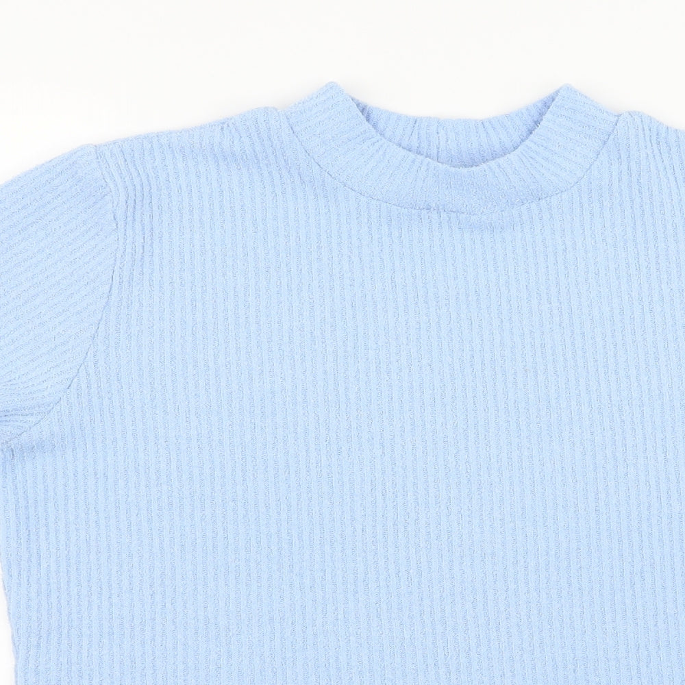 DASH Womens Blue  Jersey Basic T-Shirt Size 14