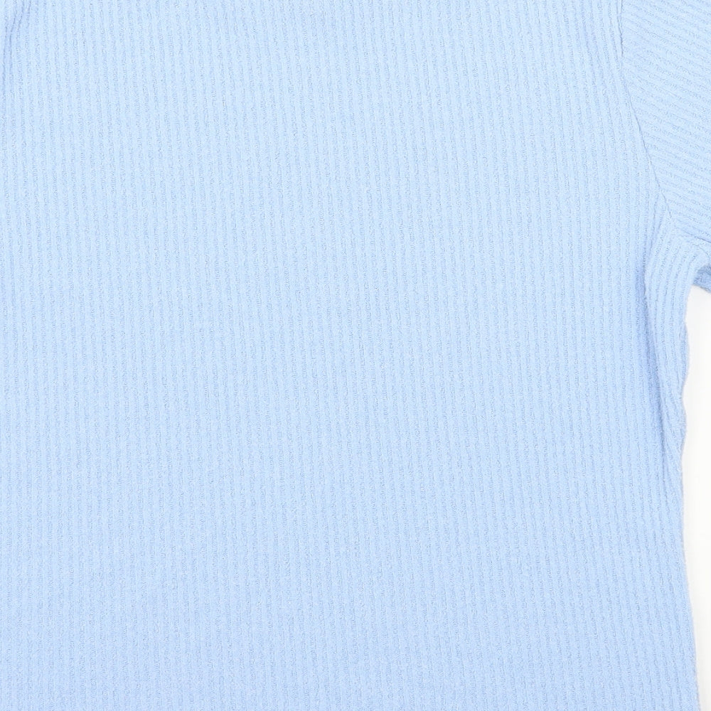 DASH Womens Blue  Jersey Basic T-Shirt Size 14