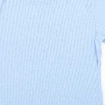 DASH Womens Blue  Jersey Basic T-Shirt Size 14