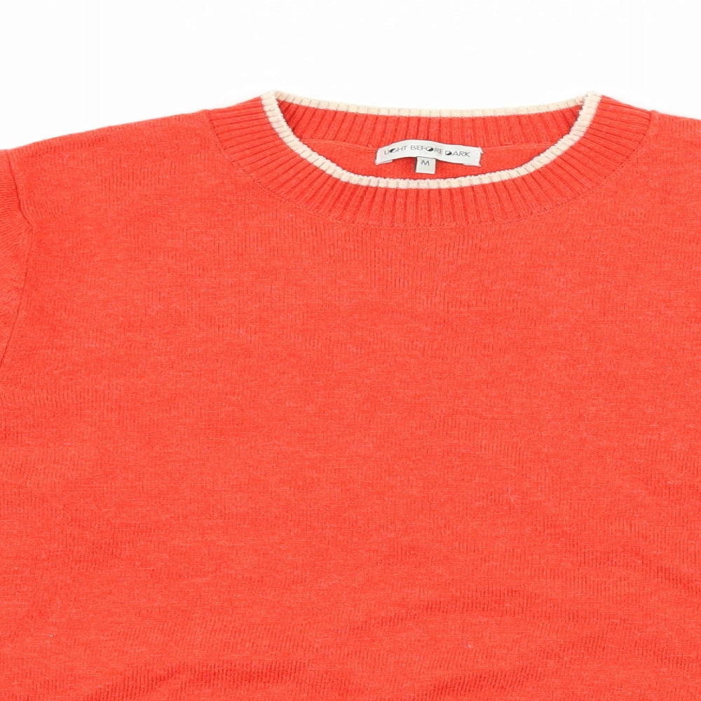 Light before Dark Womens Red  Knit Pullover Jumper Size M