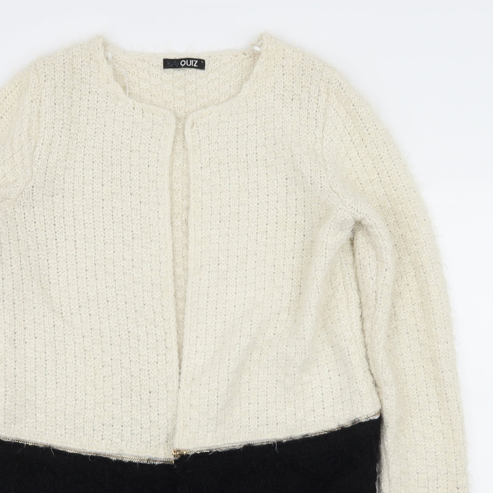 Quiz Womens Ivory  Knit Cardigan Jumper Size S