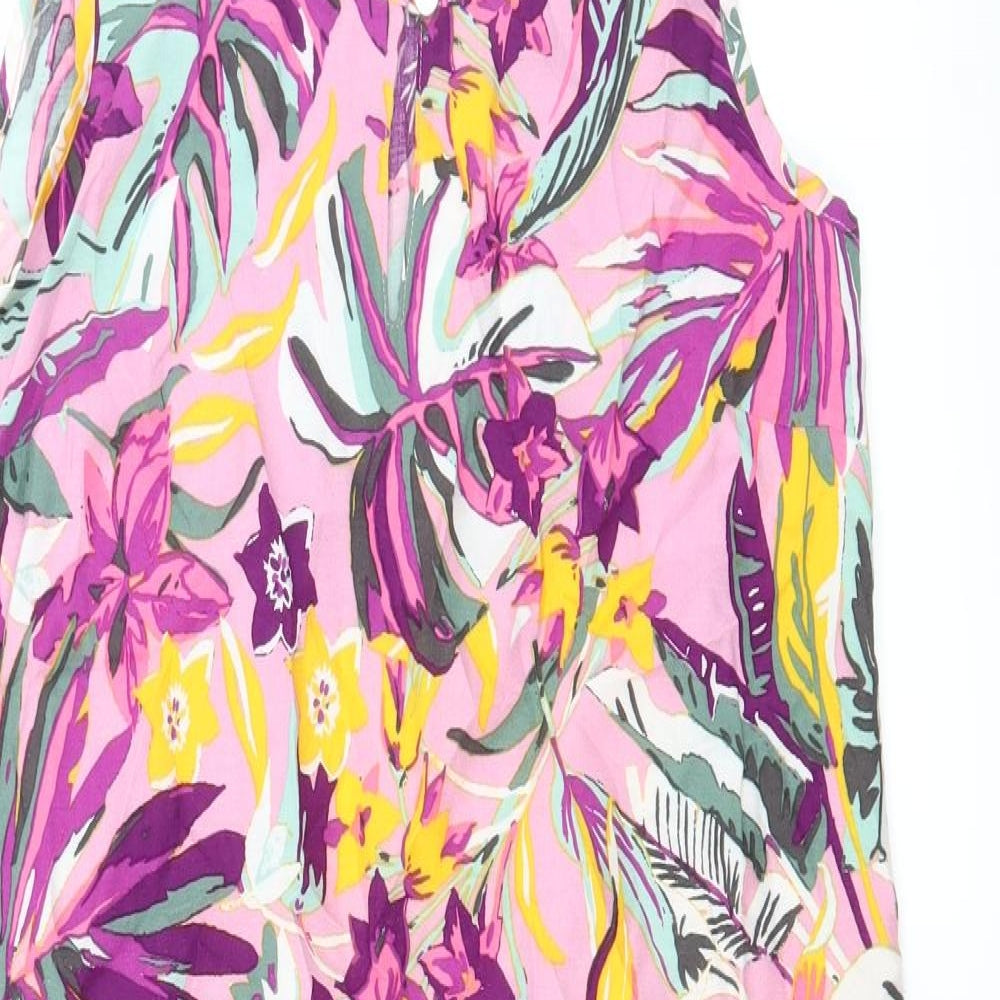 Sleep Well Womens Pink Floral  Babydoll Dress Size 8