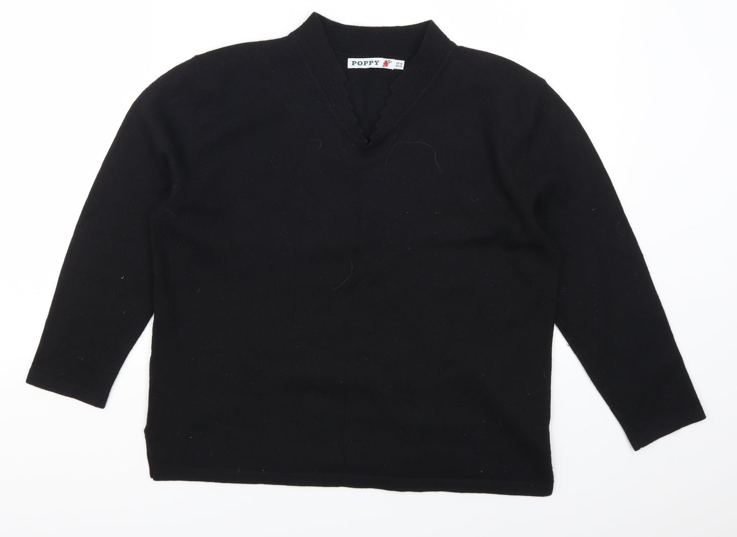 Poppy Womens Black   Pullover Jumper Size 16
