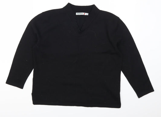 Poppy Womens Black   Pullover Jumper Size 16