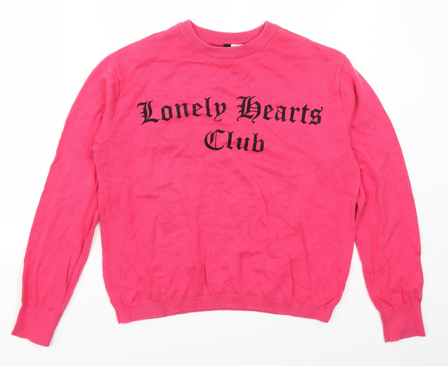 H&M Womens Pink   Pullover Jumper Size S  - Lonely Hearts Club