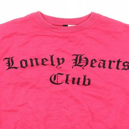 H&M Womens Pink   Pullover Jumper Size S  - Lonely Hearts Club