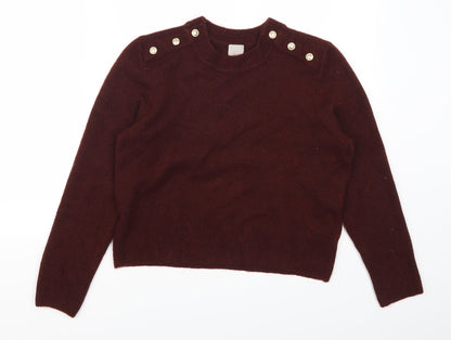 H&M Womens Red   Pullover Jumper Size S
