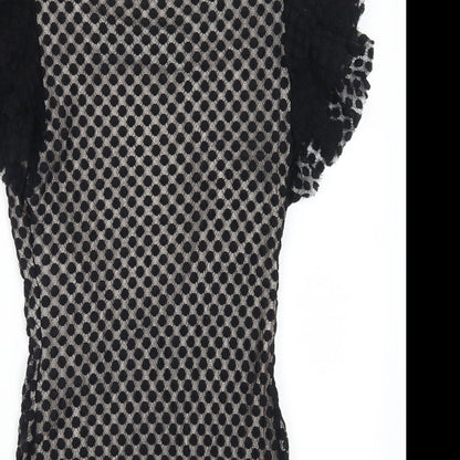 TFNC Womens Black Polka Dot  Mini  Size L  - Open Back
