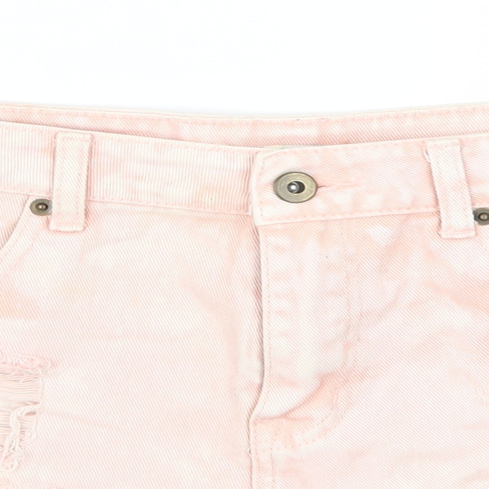FOREVER 21 Womens Pink  Denim Hot Pants Shorts Size 30 in - Distressed
