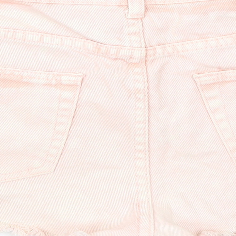 FOREVER 21 Womens Pink  Denim Hot Pants Shorts Size 30 in - Distressed