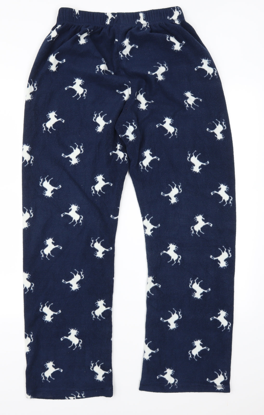 Primark Womens Blue Animal Print Fleece Trousers  Size 10 L29 in - Unicorns Loungewear