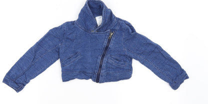 Preworn Boys Blue   Full Zip Jumper Size 3-4 Years