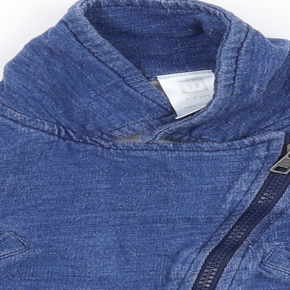 Preworn Boys Blue   Full Zip Jumper Size 3-4 Years