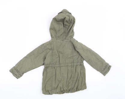 Gap Girls Green   Overcoat Coat Size 3 Years