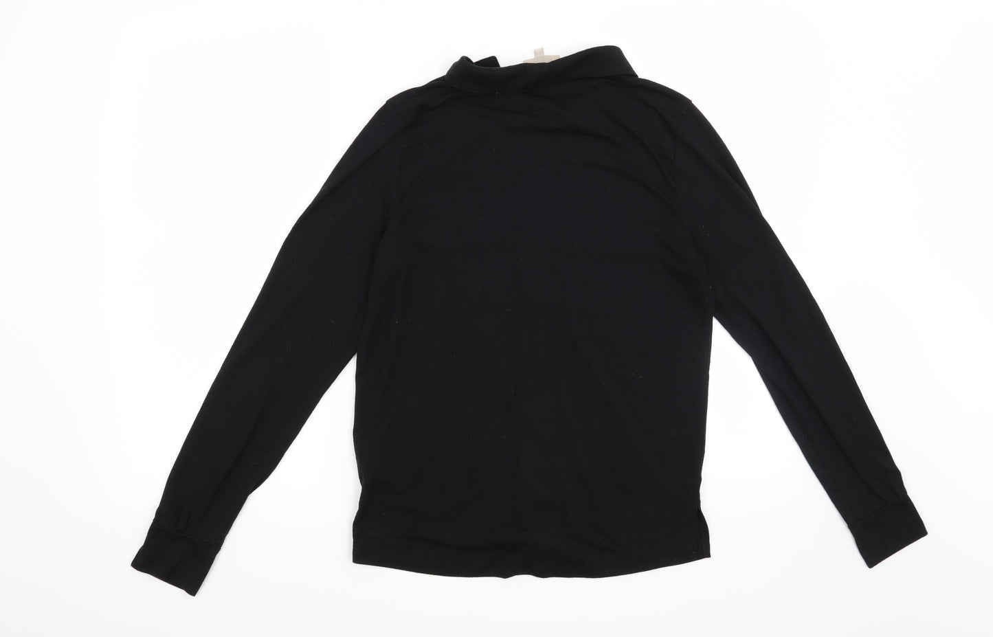 Womens UK Size 10 Kley Black Basic Button-Up