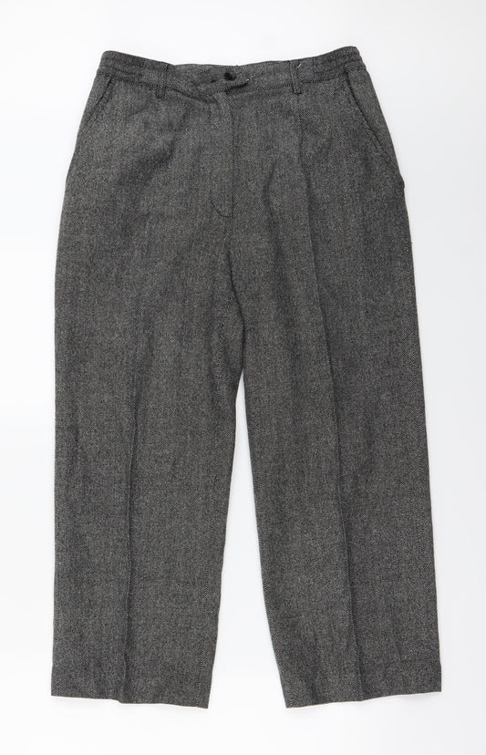 Womens UK Size 14 Oscar B Regular Fit  Black Trousers