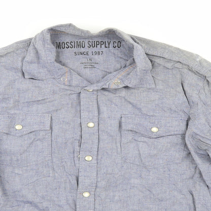Mens UK Size L Mossimo Blue  Button-Up Long Sleeve Casual Shirt