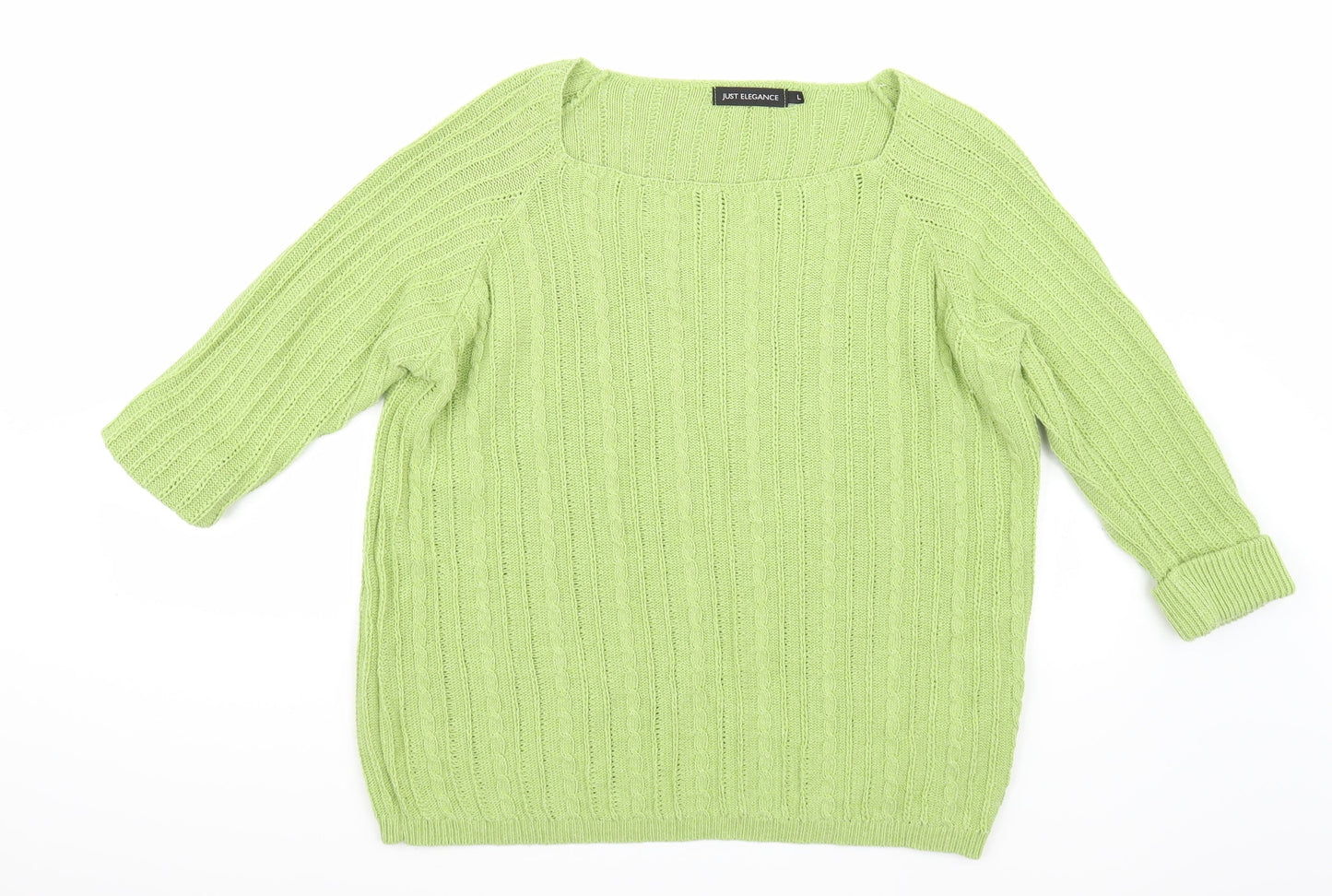 Just Elegance Womens Green   Pullover Jumper Size L