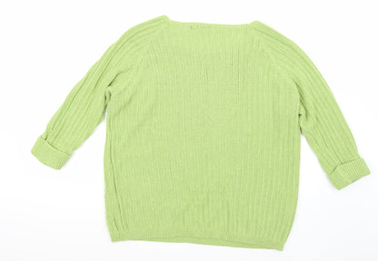 Just Elegance Womens Green   Pullover Jumper Size L