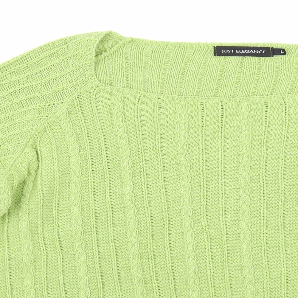 Just Elegance Womens Green   Pullover Jumper Size L
