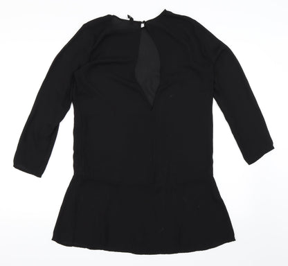 Womens UK Size 10 Divided by H&M Black Tunic Blouse