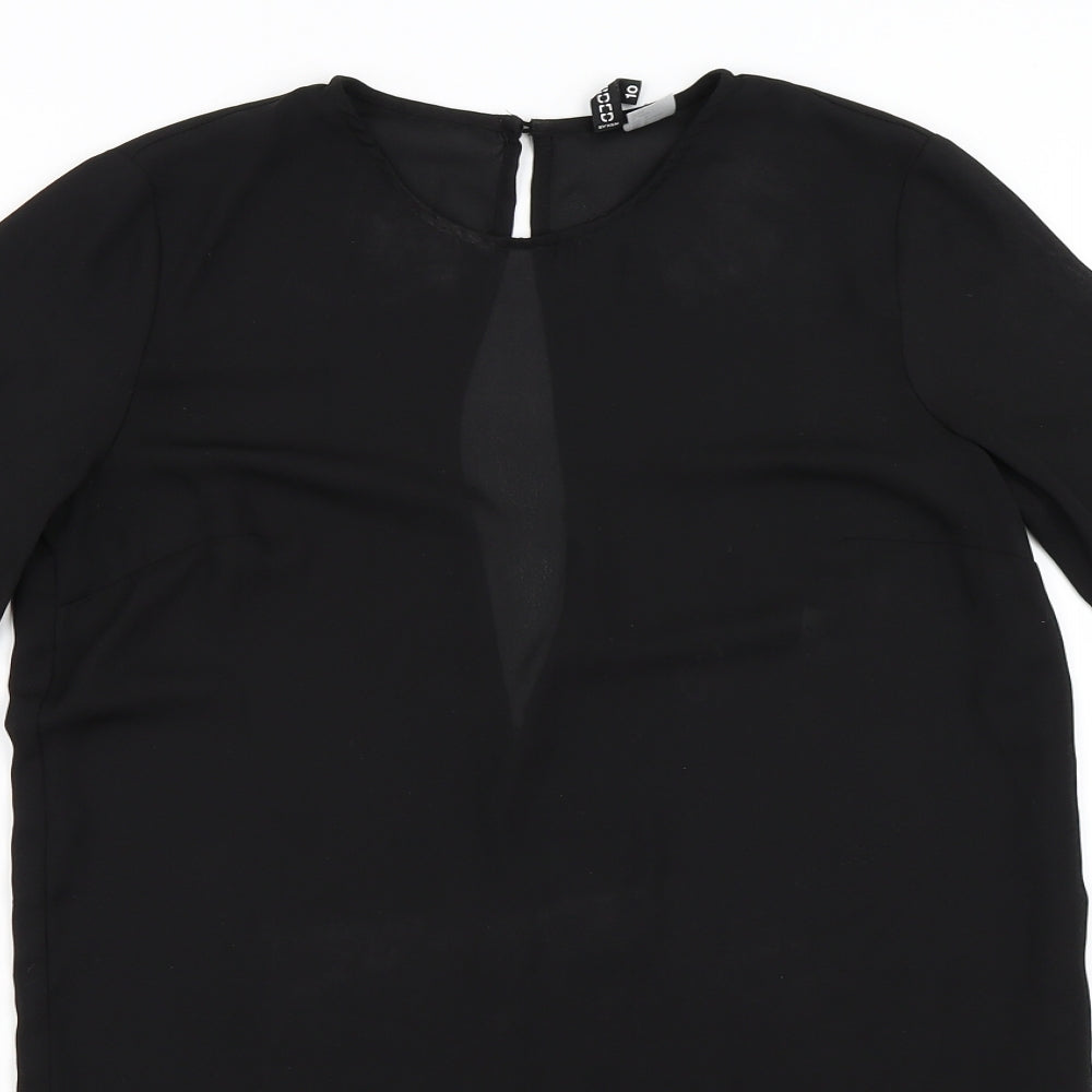 Womens UK Size 10 Divided by H&M Black Tunic Blouse