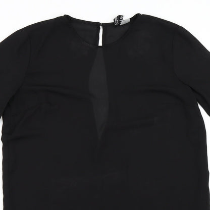 Womens UK Size 10 Divided by H&M Black Tunic Blouse