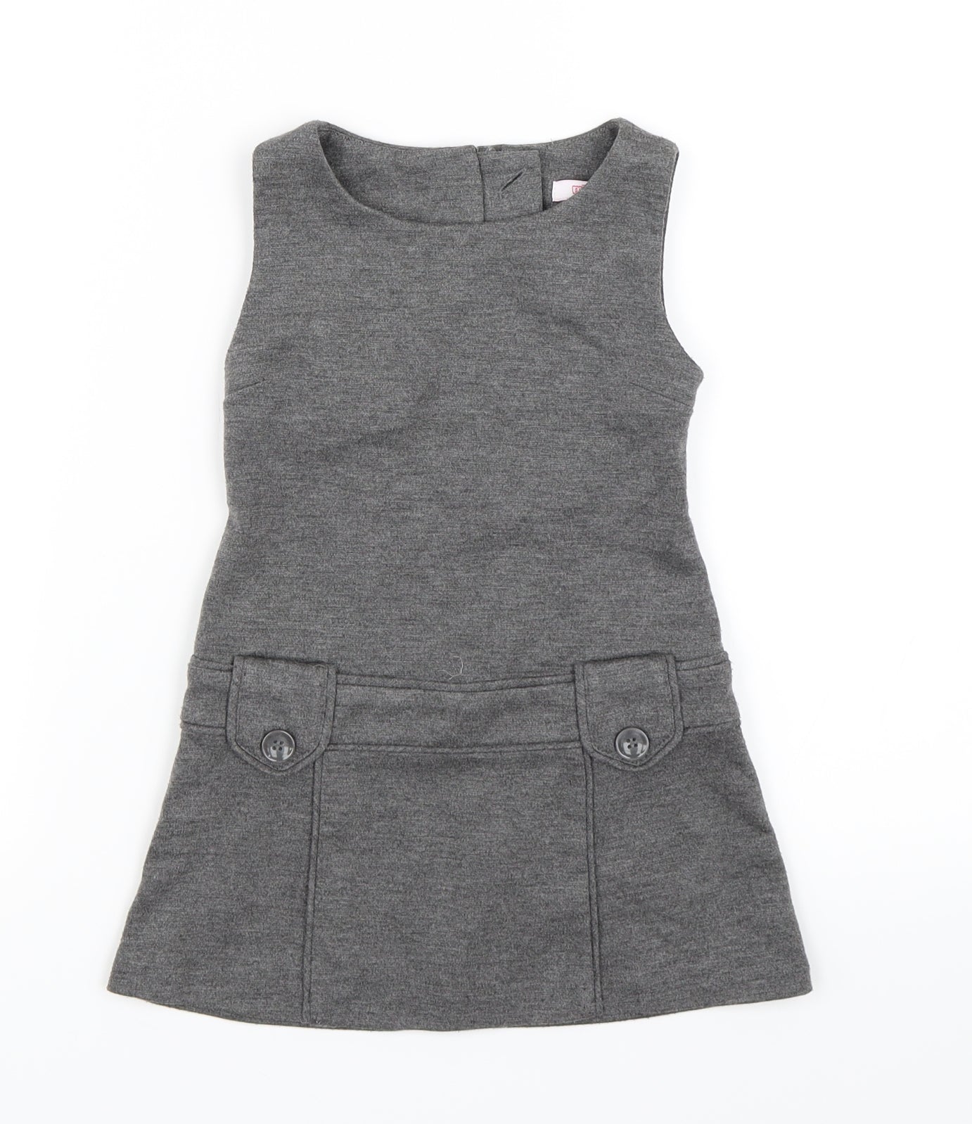 Miss E-vie Girls Grey   Pinafore/Dungaree Dress  Size 3 Years