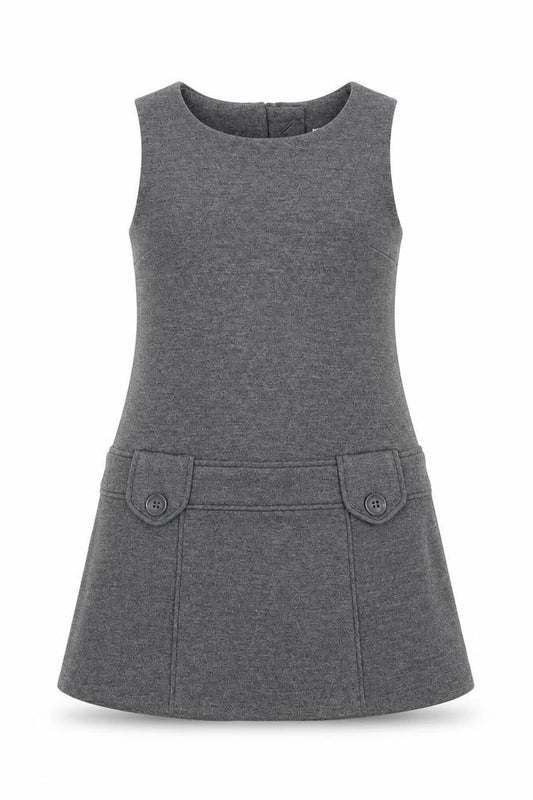 Miss E-vie Girls Grey   Pinafore/Dungaree Dress  Size 3 Years