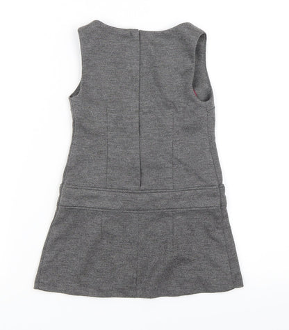 Miss E-vie Girls Grey   Pinafore/Dungaree Dress  Size 3 Years