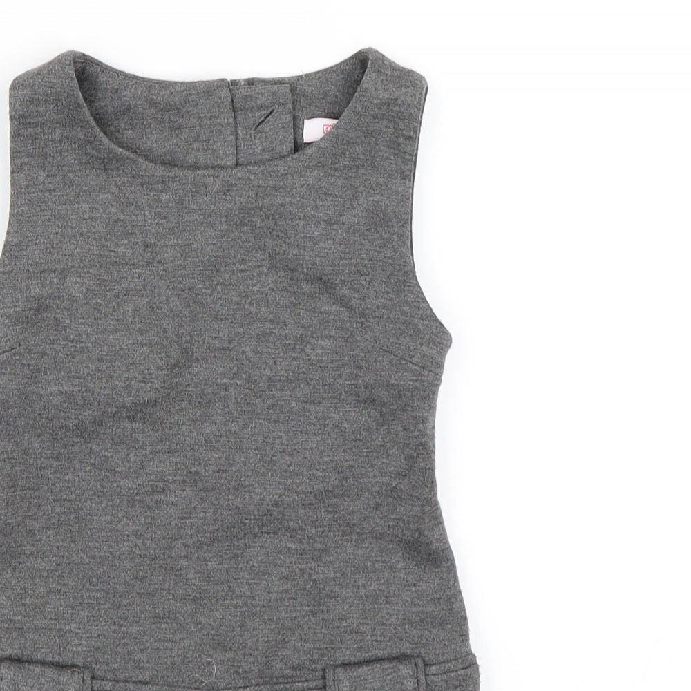 Miss E-vie Girls Grey   Pinafore/Dungaree Dress  Size 3 Years
