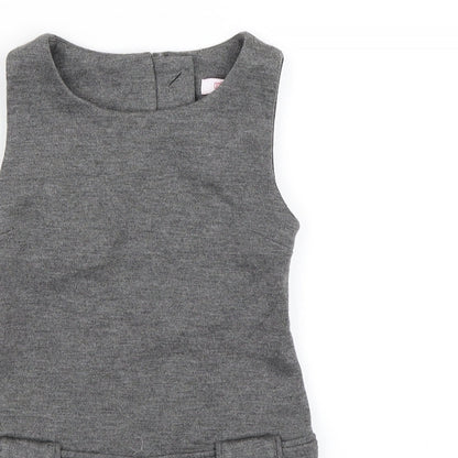 Miss E-vie Girls Grey   Pinafore/Dungaree Dress  Size 3 Years