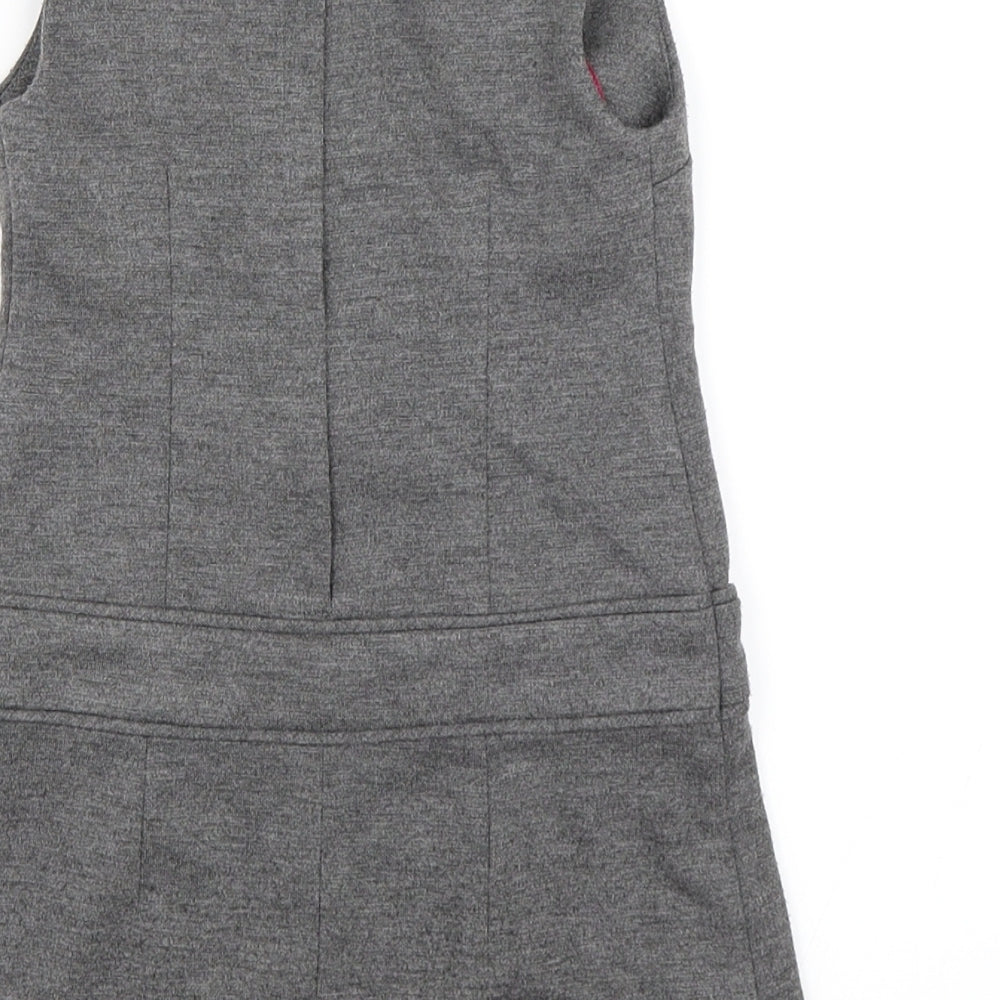 Miss E-vie Girls Grey   Pinafore/Dungaree Dress  Size 3 Years