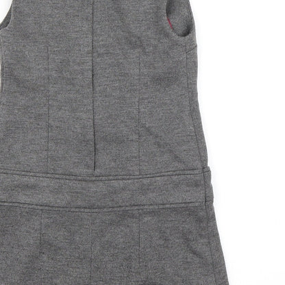 Miss E-vie Girls Grey   Pinafore/Dungaree Dress  Size 3 Years