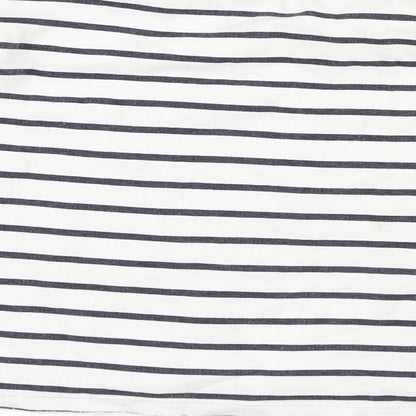 H&M Girls White Striped  Pullover Sweatshirt Size 9-10 Years  - Cropped Sweatshirt