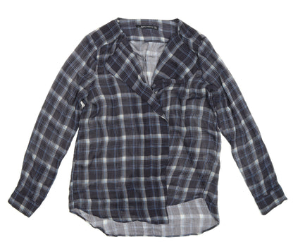 Womens UK Size M Zara Blue Basic Button-Up