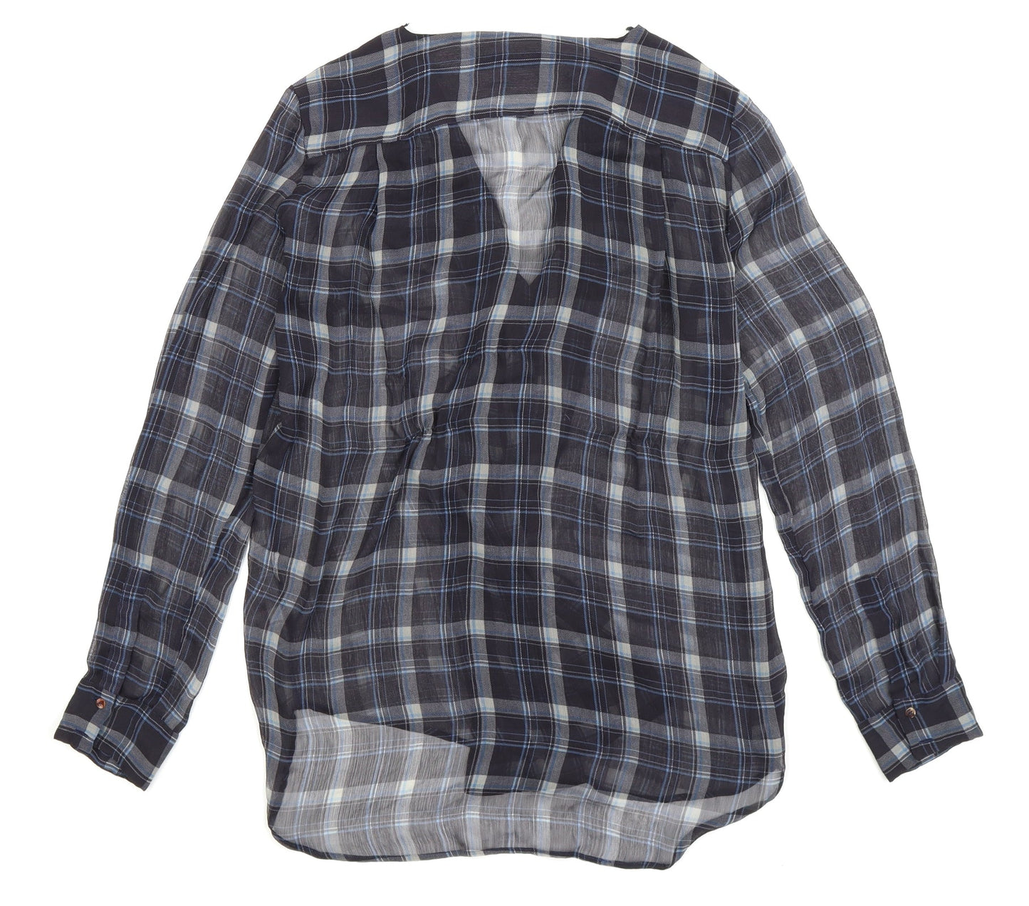 Womens UK Size M Zara Blue Basic Button-Up