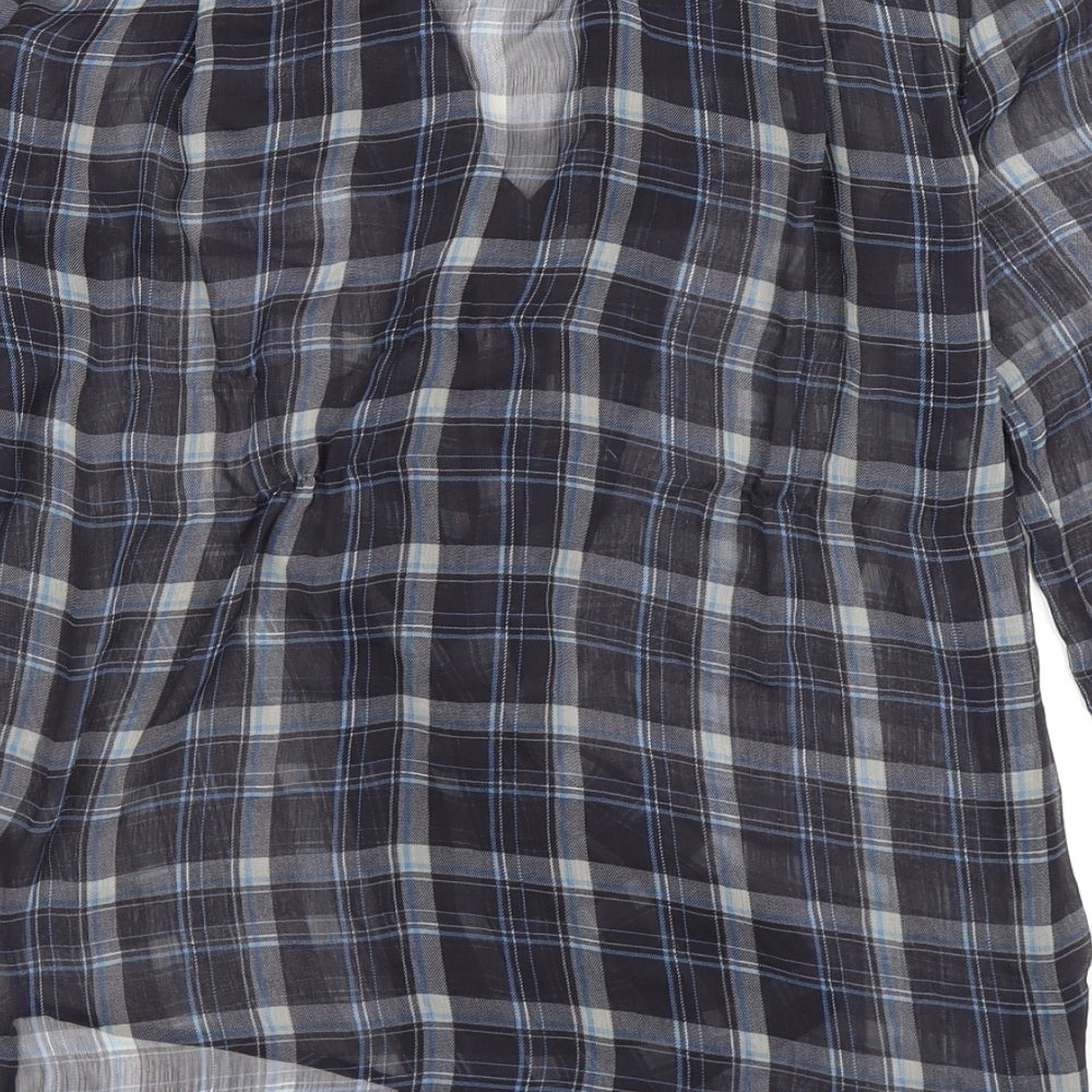 Womens UK Size M Zara Blue Basic Button-Up