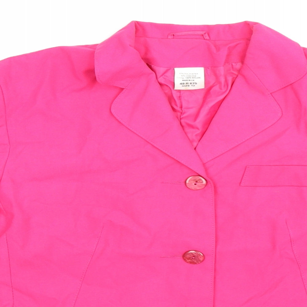 Womens UK Size 12 Preworn Regular Pink Suit Jacket