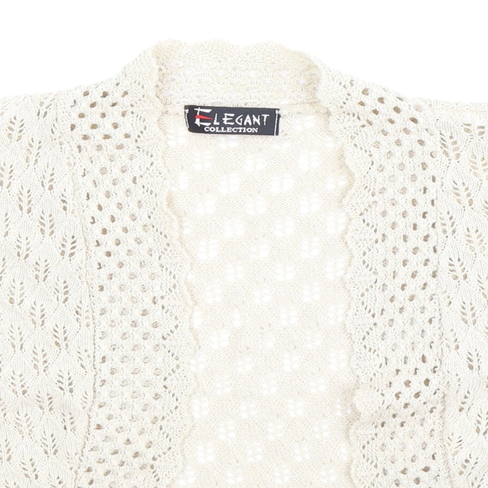 Elegant Collection Womens Beige  Knit Cardigan Jumper Size M