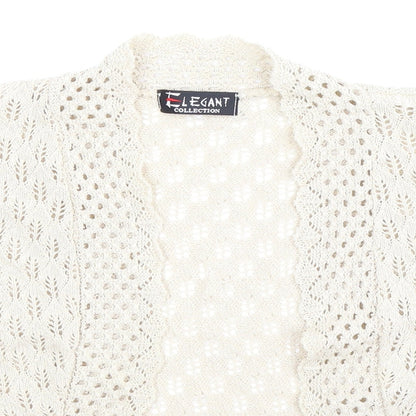 Elegant Collection Womens Beige  Knit Cardigan Jumper Size M