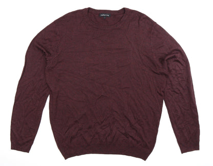 Red Herring Mens Brown  Knit Pullover Jumper Size L