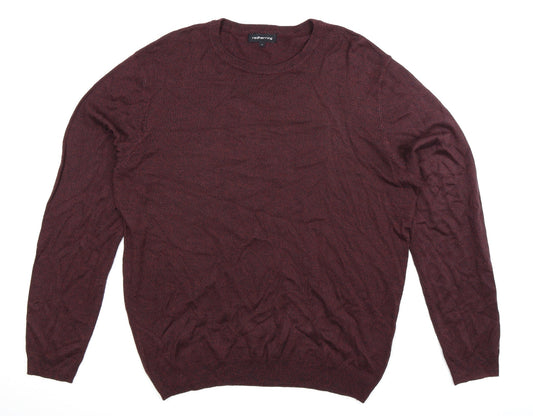 Red Herring Mens Brown  Knit Pullover Jumper Size L